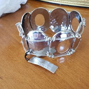 Chicos Bracelet called Billy Stretch Silver Oval-shaped Reversable NWT